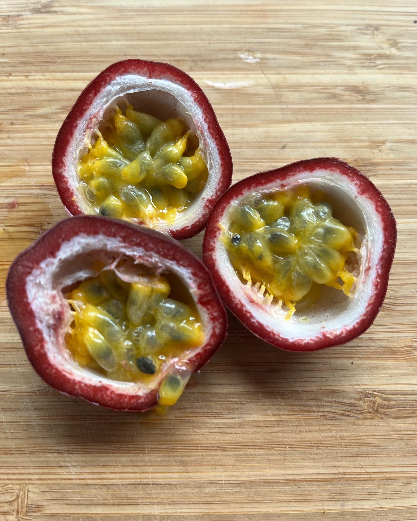 Her fresh-cut passionfruits are deliciously sweet and tangy.