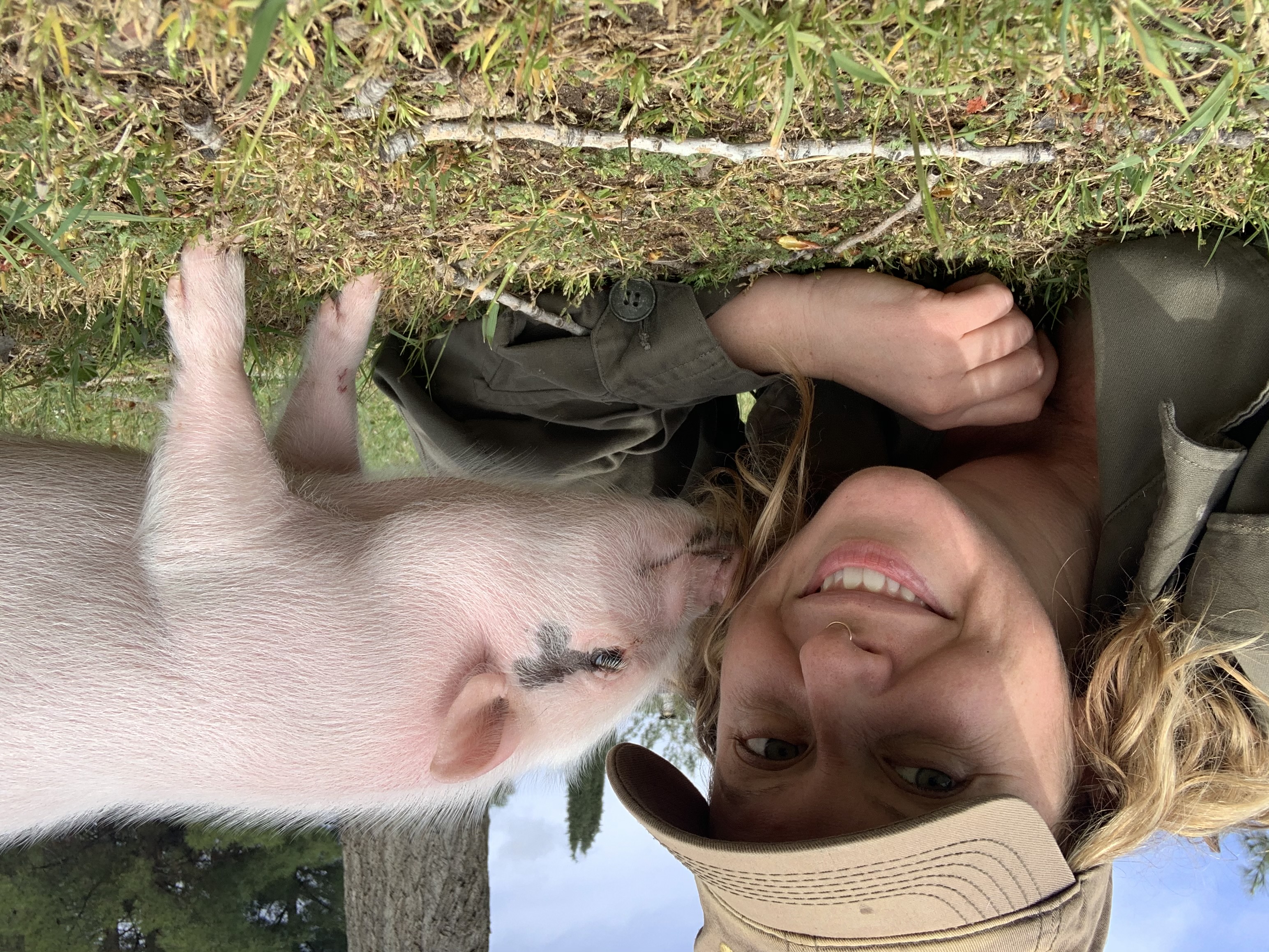 Shani has been a regular volunteer at Farm Animal Sanctuary. Interacting with the animals brings joy to Shani, as well as to the animals.